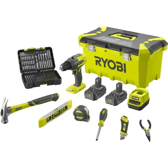 RYOBI R18PD3-220TAH 18V AKÜLÜ DARBELİ MATKAP+AKSESUVAR SETİ  - 055.0336